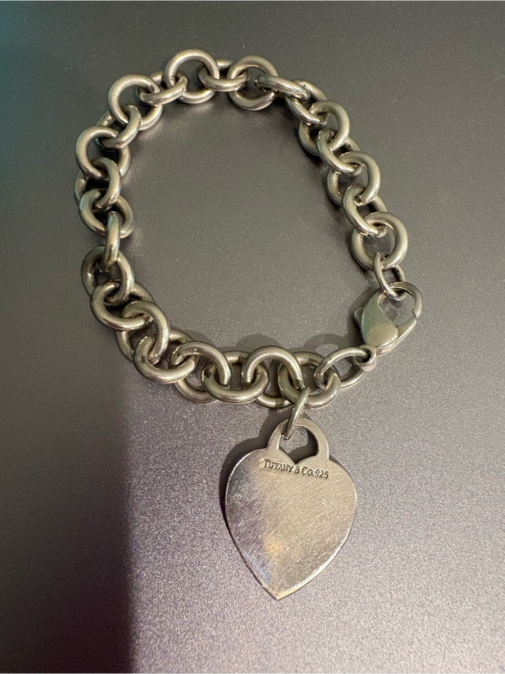 Tiffany & Co. Heart Tag Link Bracelet - Silver